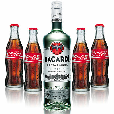 Cuba Libre Set - Bacardi Carta Blanca Rum 0,7l 700ml (37,5% Vol) + 4x Coca Cola