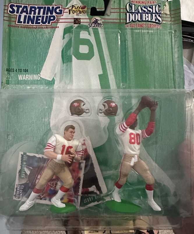 1997 Starting Lineup Classic Doubles JOE MONTANA & JERRY RICE 49ers.