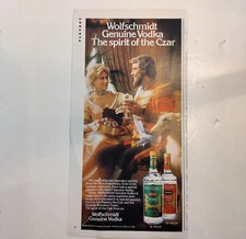 1983 Wolfschmidt Vodka Ad - The Spirit of the Czar 5.5" x 10.5"