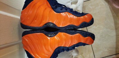 NIKE SIZE 9 AIR FOAMPOSITE ONE RUGGED ORANGE BLUE VOID BASKETBALL