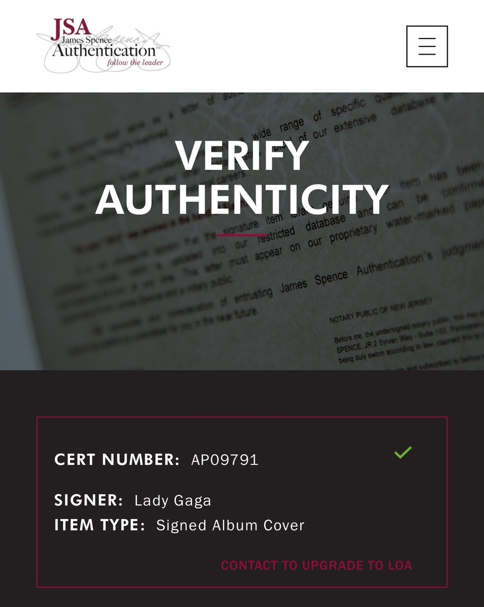 Lady Gaga Signed Joanne Vinyl JSA COA #AP09791 Rare Lady Gaga Signed Joanne Vinyl JSA COA #AP09791 Rare