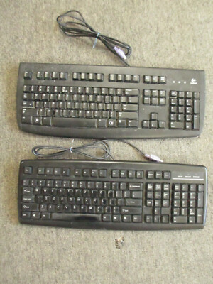 LOT OF 2  PS/2 Computer Keyboards ~ Logitech, AOpen