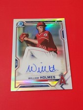 William Holmes 2021 Bowman Chrome Refractor Auto 171/499 , Los Angeles Angels