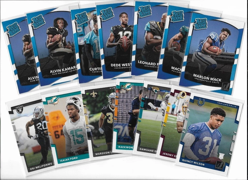 2017 Donruss Football Insert*Rookie*Red   Singles  Complete Your Set   Free Ship - Image 2 of 2