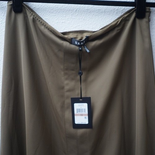 DKNY Grommet-Trim Green Handkerchief Maxi Skirt Size 12 - Picture 4 of 7