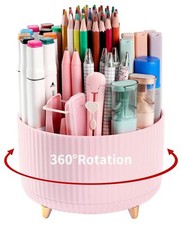 Desk Pencil Pen Holder, 5 Slots 360 Degree Rotating Pencil Pen Organizers f