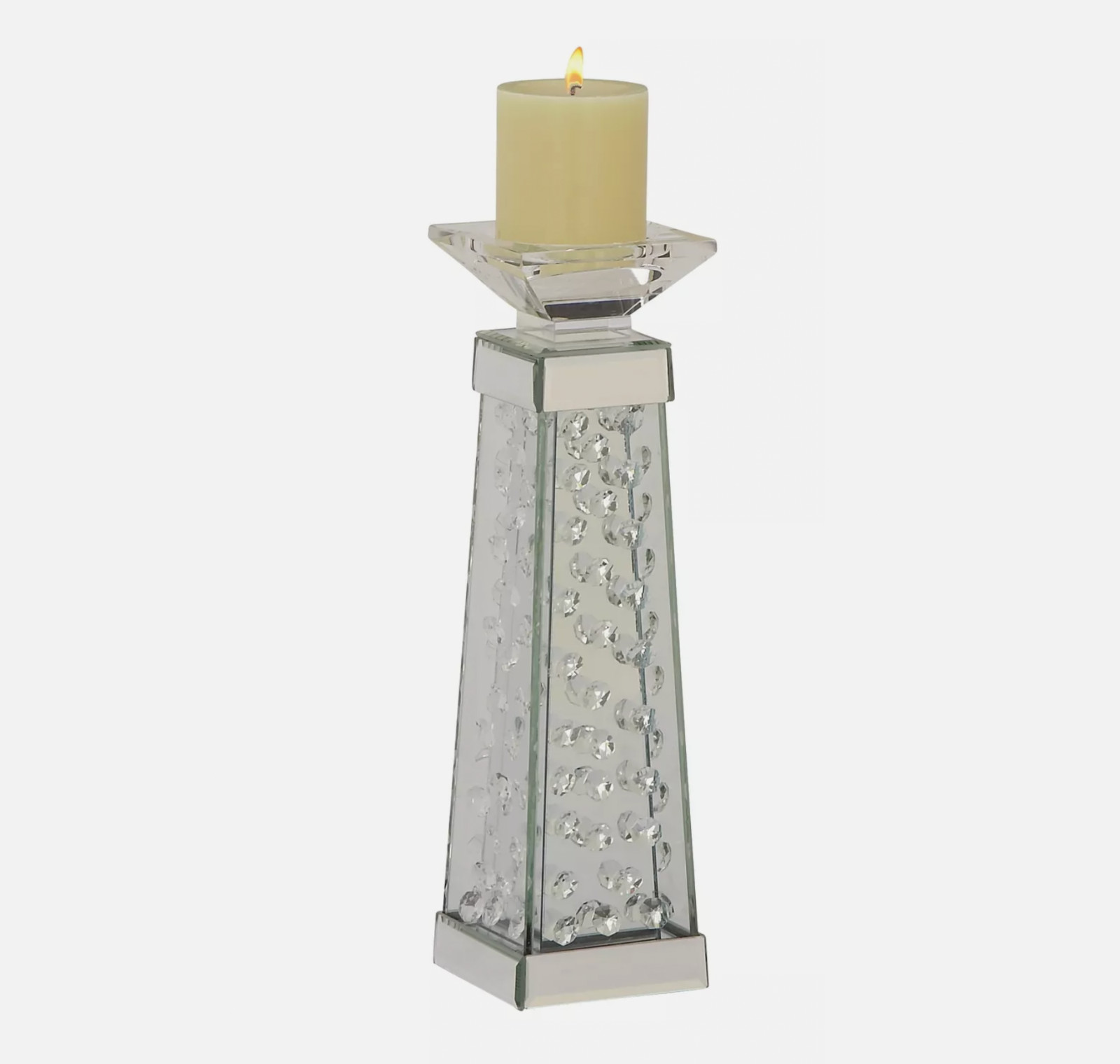 Clear Square Base Centerpiece 14" New #1060913
