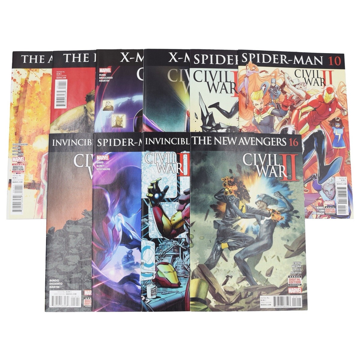 Marvel-Civil War II SPIDER-MAN IRON MAN HULK X-MEN #1, 1, 2, 4, 9