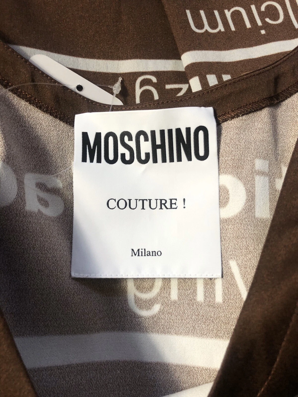 Abito vintage Moschino di Jeremy Scott stampa barretta di cioccolato XS