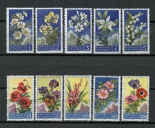s33867 SAN MARINO 1957 MNH Fiori Flowers II 10vv