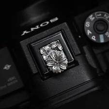Cherry Blossom 925 Silver Hot Shoe Cover Cap for Sony A7C A7M3 A7R4 A9 Nikon FM2