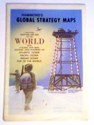 MAP of the WORLD ~ c1950 Global Strategy Map by Hammond