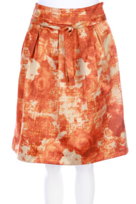 Max Mara WEEKEND Skirt with Belt D 40 orange shades light beige