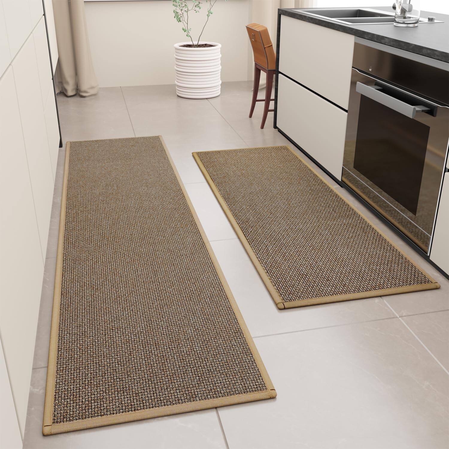 Kitchen Mat Set of 2 PCS, Cushioned Non Slip Rugs for Kitchen Floor, Absorben...