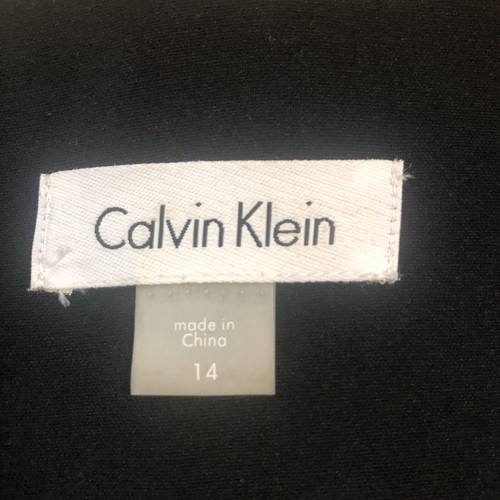 Calvin Klein Women's Dress Black White Sleeveless Size 14 Zipper Sheath Dress - Picture 10 of 12