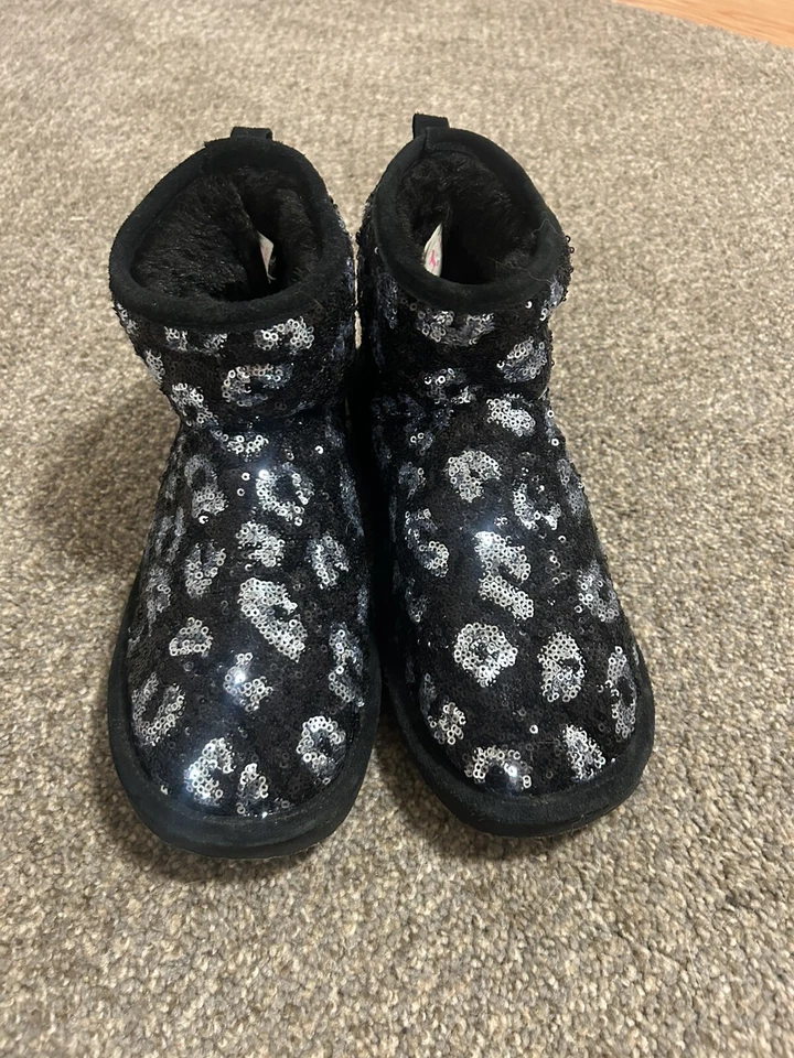 Botas Victorias Secret Rosa Negro Plata Lentejuelas Talla 9 Foto 2 de 4