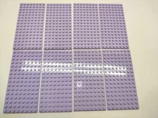 Lego Base Plate Lot of 8 Light Purple Lavender 8x16 baseplates 16x8 