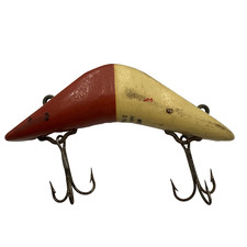Vintage Millsite Daily Double 2-Way Bait Fishing Lure Red White Crankbait USA