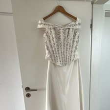 Brautkleid A-Linie schulterfrei ärmellos Wei...