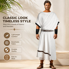 Men's Ancient Greek Roman Toga Costume Adult Historical Party Outfit Wristband