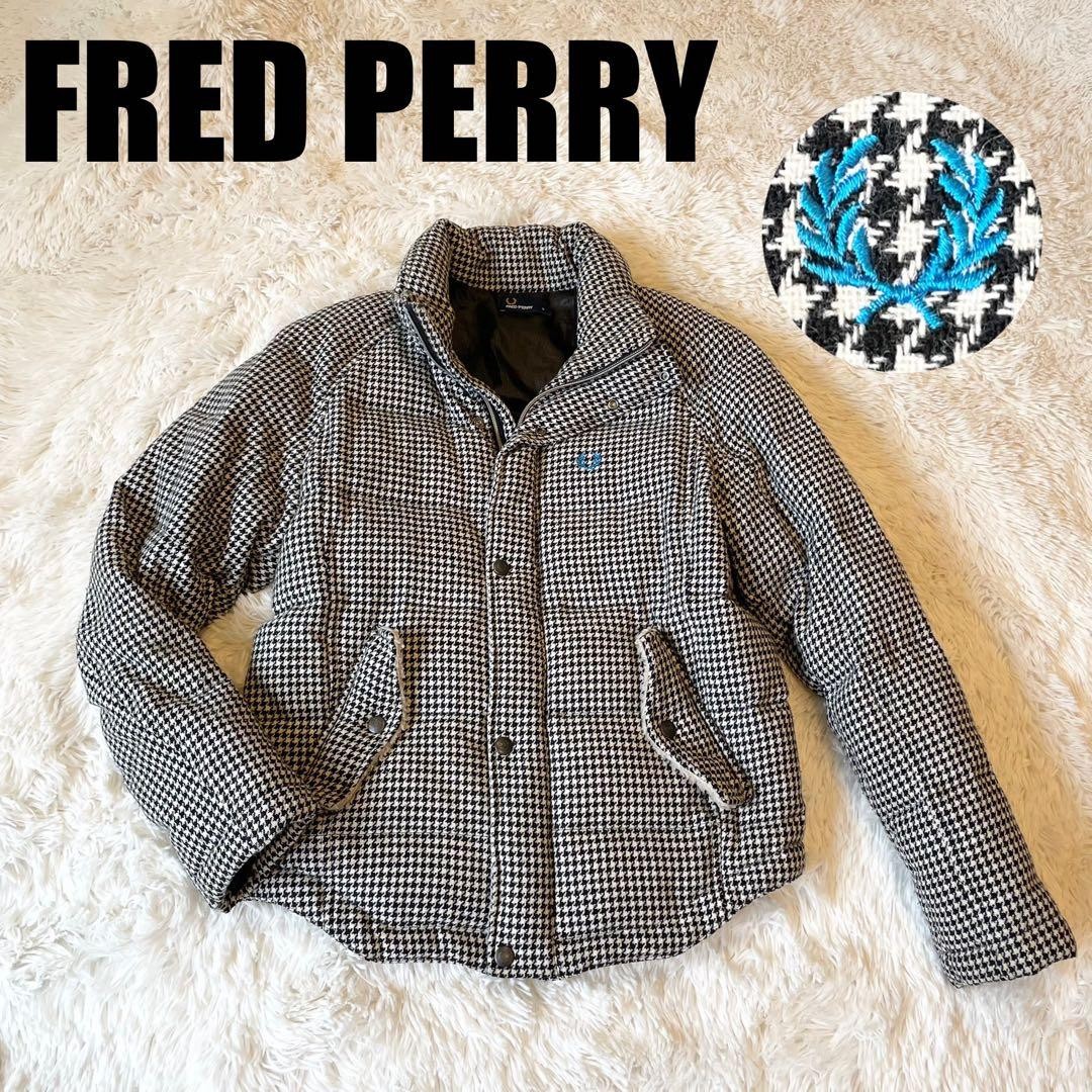 Fred Perry Down Jacket Men S Black Houndstooth Em… - image 1