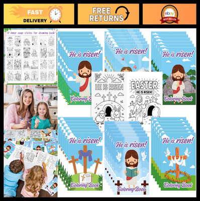 Easter Coloring Books - 36 Pcs Religious DIY Art, Christian Spring Holiday Party