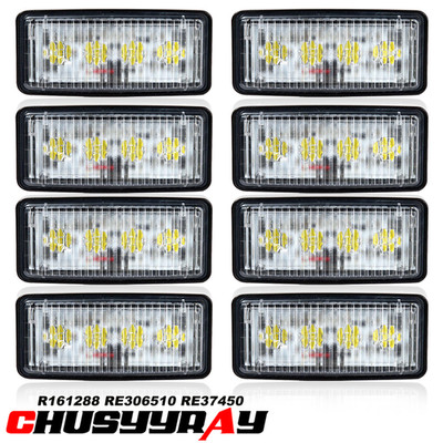 8x LED Upper Cab Light Compatible with Deere 8000 Series: 8100, 8200, 8300, 8400