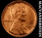 1945 Lincoln Wheat Cent - Red Choice Gem Brilliant Unc  No Reserve  #K861