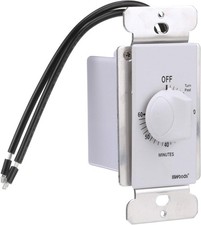 Woods 59717 In-Wall 60 Minute Spring Wound Timer, White