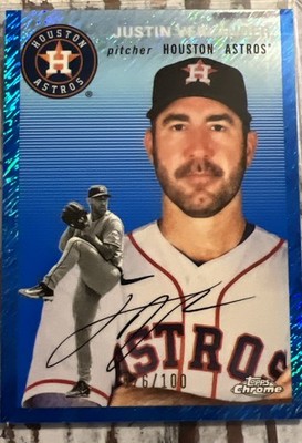 2023 Topps Chrome Platinum Anniversary - Justin Verlander #253 Blue Shimmer /100