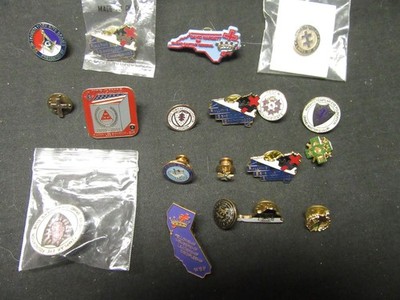 York Rite 18 Lapel Pins & Suit Coat Button      SWM