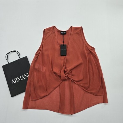 Giorgio Armani Women's Rust Silk Tank Top Size 42 BNWT