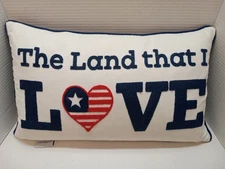 Beautiful Storehouse Americana Red/ White/ Blue Land That I Love Pillow Look!!