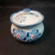 Vintage Ben Rickert Jar Trinket Box Dish Blue & Pink JAPAN 