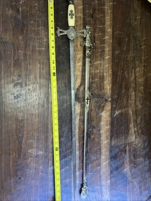 Masonic Sword M.C. Lilley & Co Highly Decorated Ohio Columbus Sword W Scabbard - Image 1 of 4