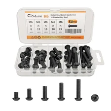 M6 X 8Mm 12Mm 16Mm 20Mm 25Mm Button Head Socket Cap Screws Bolts, 10.9 Grade All