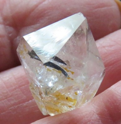 Herkimer Diamond with Anthraxolite- 7/8''- Ace of Diamonds Mine, MIddleville, NY