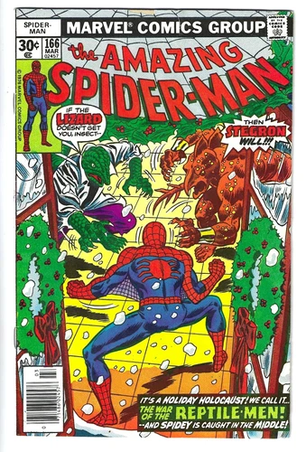 Amazing Spider-Man #166 (1976) vs Stegron & The Lizard - Flash Thompson - VG/F