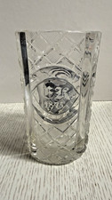Glasvase mit Monogram EK 1873 Mosaikmuster - Guss Antik L4