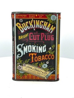NICE Vintage Buckingham Bright Cut Plug Smoking Tobacco Empty Pocket Tin