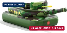 QPAU Inflatable Tank Pool Float for Adults Kids - Ride-On Camouflage Floaty wi