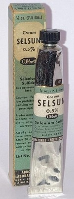 Antique vintage Abbott laboratories Selsun cream NOS pharmacy item 1960s