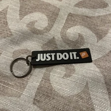 Nike Air Just Do It Key Chain Hang Tag Black Orange White Swoosh Retro Vintage