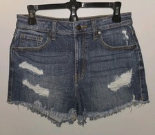 Womens Eunina Lulu Jean Shorts S High Rise Cut Off Shortie Frayed Distressed