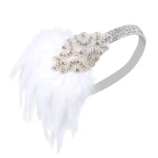 Gatsby Headpiece Flapper Headband 1920s Women 20s Party Costume Accessory Black