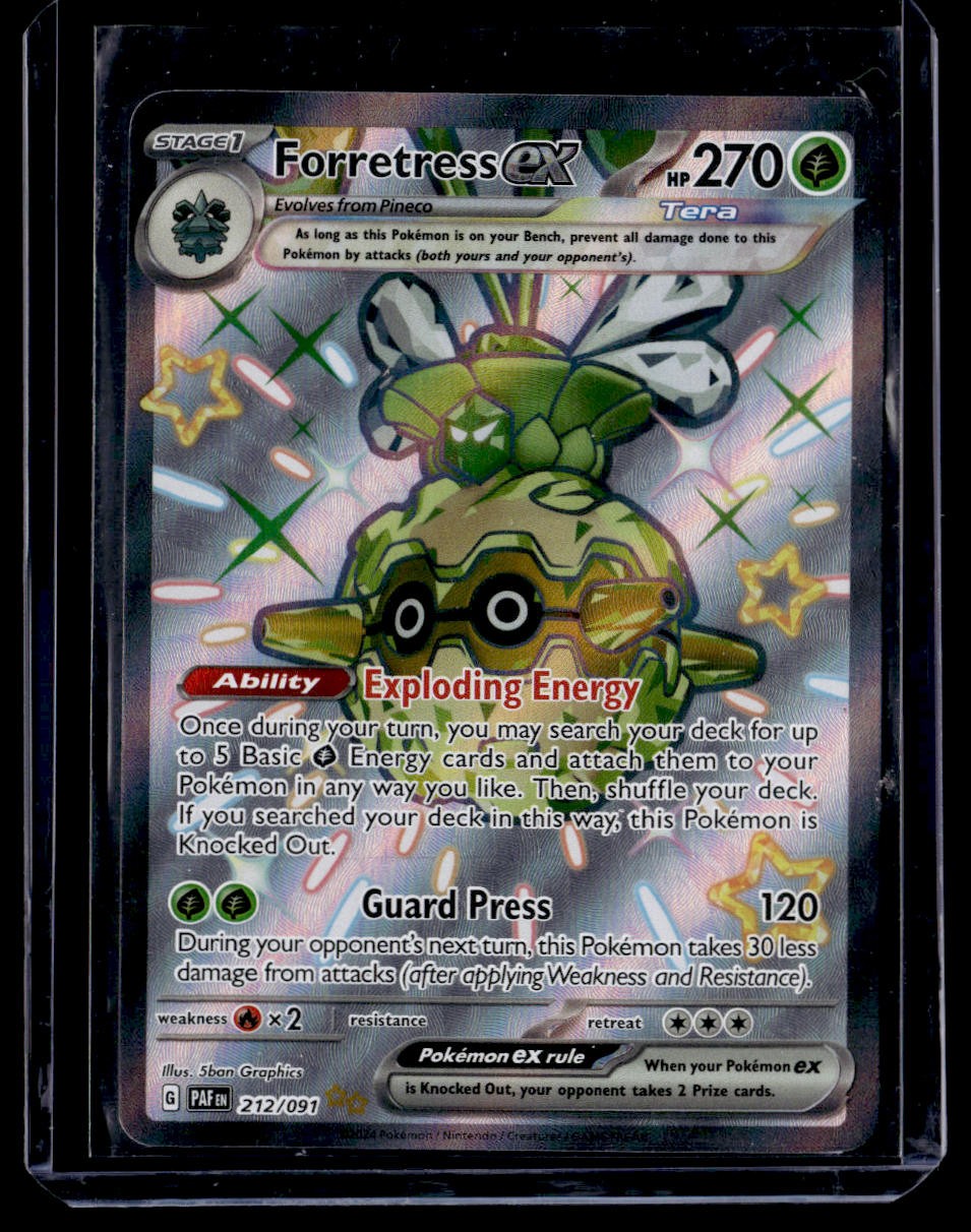 Forretress ex 212/091 Shiny Ultra Rare Paldean Fates Holo Pokemon 2024