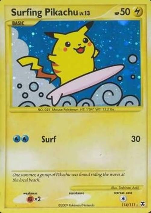 Surfing Pikachu - 114/111 - Pokemon Rising Rivals Holo Rare NM