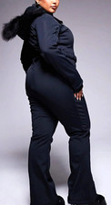 4505 ASOS Curve Icon belted ski suit with slim kick leg and faux fur hood 20