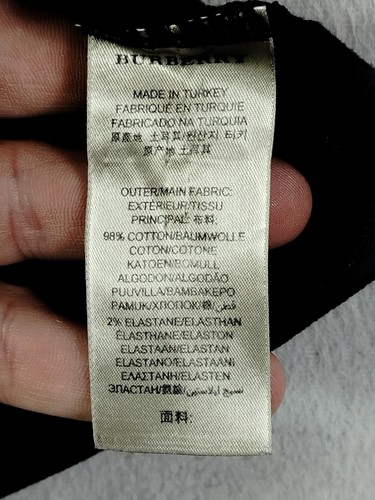 Polo Burberry Brit donna media nera a quadri colletto con volant logo elasticizzato - Foto 6 di 12