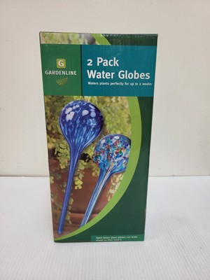 #ad Gardenline 2 Pack Of Hand Blown Glass Water Globes 4853 $15.16